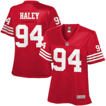 womens nfl pro line charles haley scarlet san francisco 49e